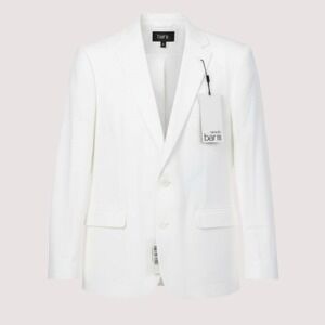 Bar III Slim Fit Linen Blazer Mens 42S White Preppy Classic Professional NWT